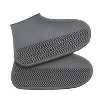 Waterproof Shoe Covers, Non-Slip Water Resistant Overshoes Silicone Rubber Rain Shoe Cover Protectors For Kids, Men, Women Gray S