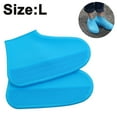 thumbnail image 1 of Waterproof Shoe Covers, Non-Slip Water Resistant Overshoes Silicone Rubber Rain Shoe Cover Protectors for Kids, Men, WomenBlueL, 1 of 8