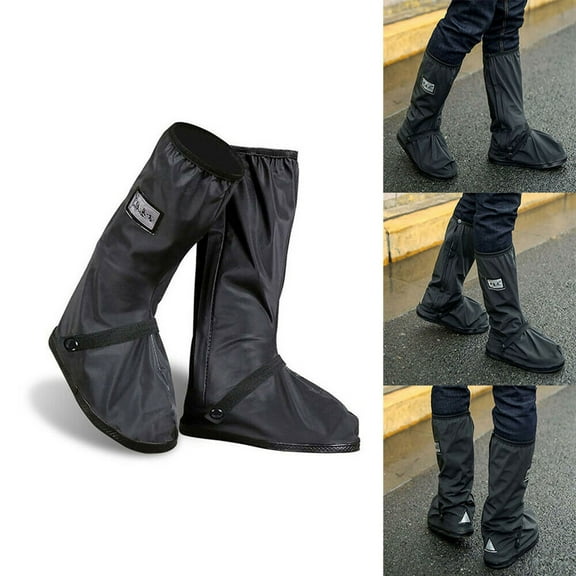 Waterproof Shoe Covers Rain Boot Protectors, Zippered Closure & Elastic Top Anti-slip Overshoes, Non-slip Sole & Easy On/off for Cycling, Running, Hiking in Wet Weather,Vsgery