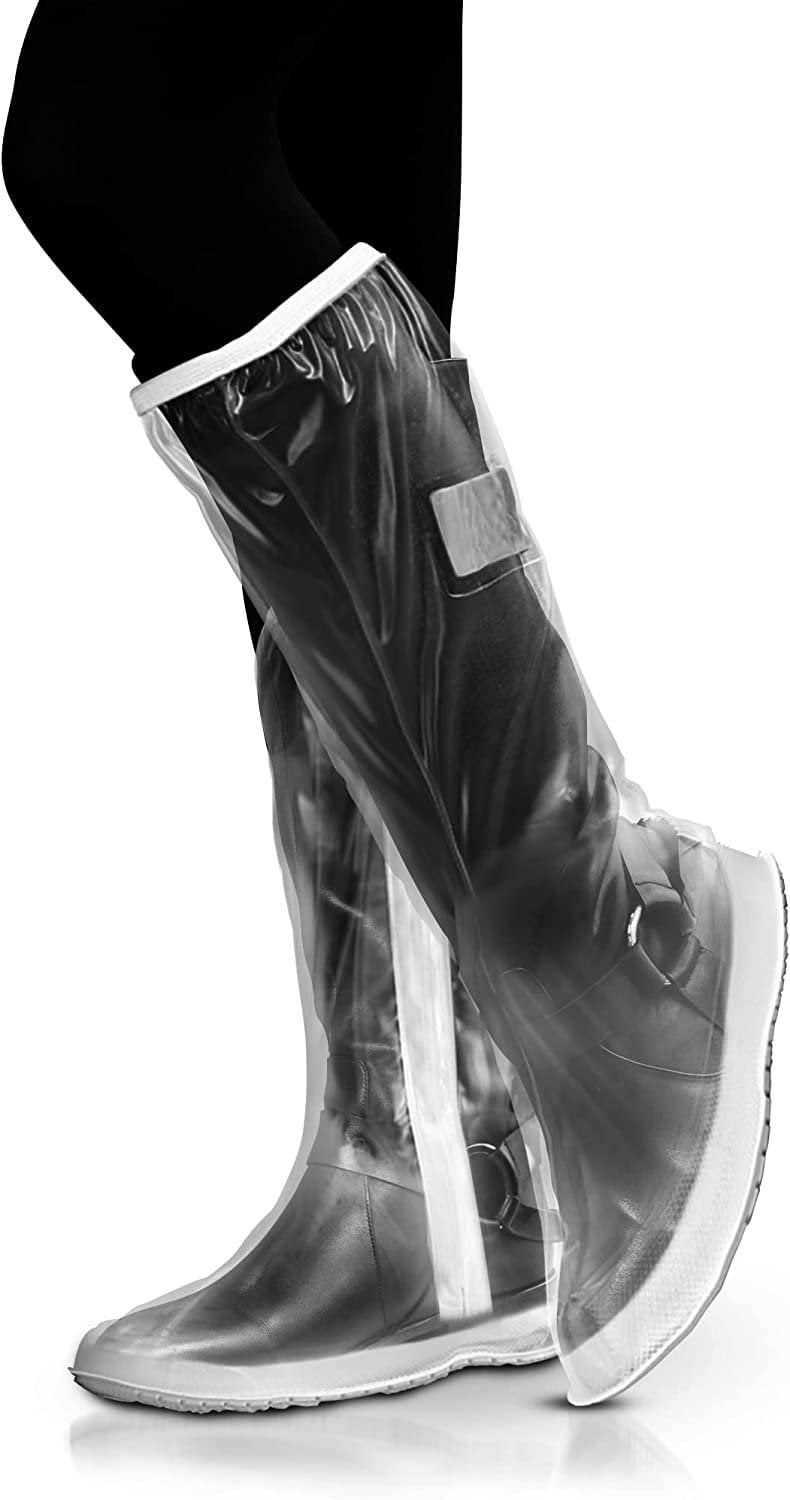 Waterproof Shoe Covers Reusable 11.8 Calf Length PVC Clear Shoe Covers