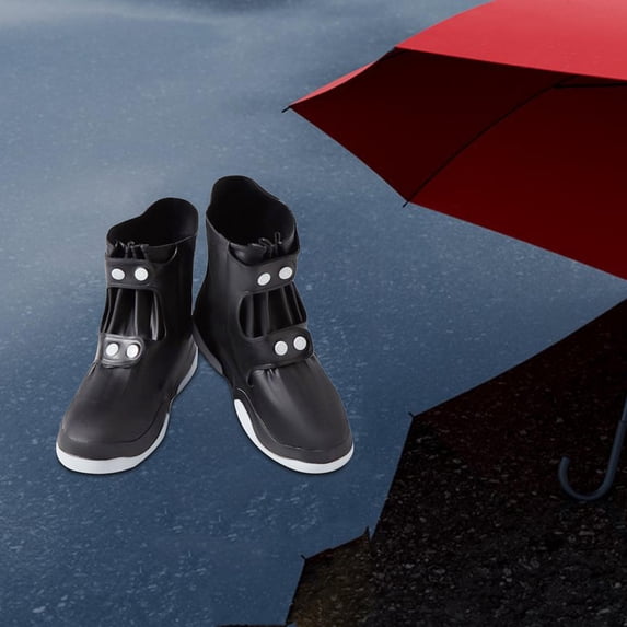 Waterproof Shoe Covers Shoe Protector Guards Water Resistant for Adults Rain Boots Covers Rain Overshoes for Outdoor Size Black