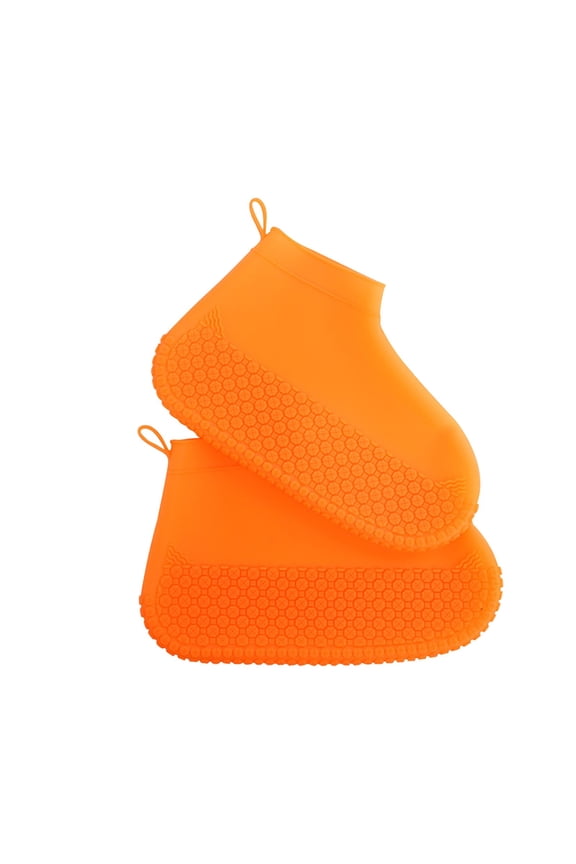 Waterproof Shoe Covers1PC,Non-Slip Traction GripReusable Durable Footwear Protectors for Walking Commuting Outdoor Rainy Conditions(Orange)