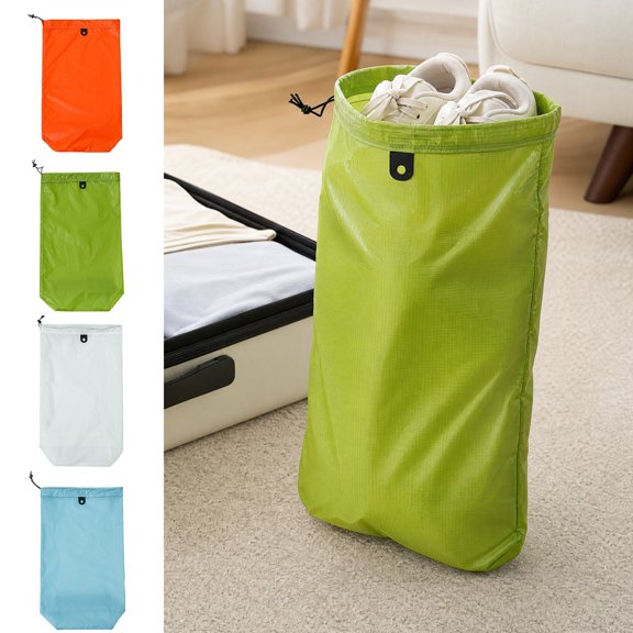 Waterproof Shoe Storage Bag, Travel Shoe Organizer for Suitcase, Drawstring Shoe Sack for Sandals, Gym Shoes, Nylon