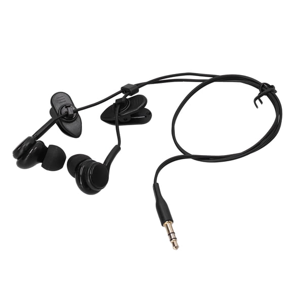 Waterproof Short Cord Earbuds - IP68 Swimming Headphones for Surfing, Running, and Casual Underwater Listening (Black)