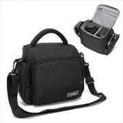 Adjustable Sling Camera Bag - Waterproof Shoulder Case for DSLR/Mirrorless, Fits 1 Camera & 2 Lenses, Compact with Shockproof Padding Black