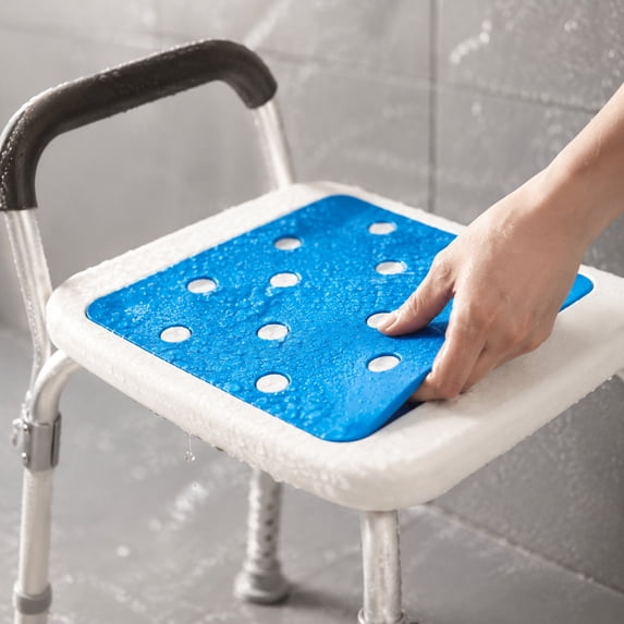 Waterproof Shower Bench Cushion Cover for Bath Seat, Bath Chair Inside Bathroom, Non Slip Coldproof Stickable Soft Foam Pad, Padded Shower Stool Seat Mat for Elderly Senior Handicap Disabled Style 2