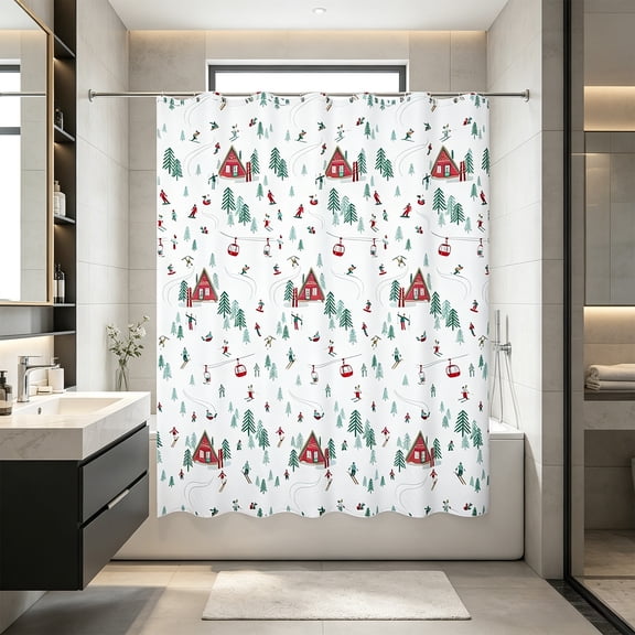 Waterproof Shower Curtain 70x70 Inch, Lightweight Plastic Bathroom Partition with Reinforced Holes, A
