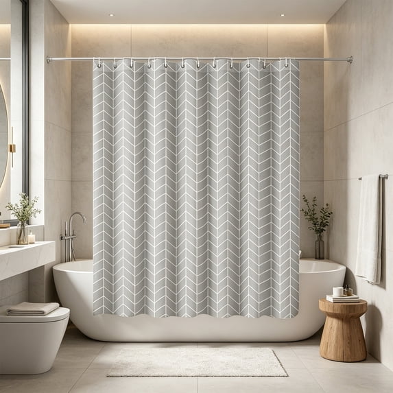 Waterproof Shower Curtain 70x70 Inch, Lightweight Plastic Bathroom Partition with Reinforced Holes, D