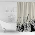thumbnail image 1 of Waterproof Shower Curtain, Black Botanical Polyester Fabric Bathroom Curtains with 12 Hooks, 72" W x 78" H, Summer Palm Leaf Tropical Rustic Quick-Drying Bathtub Curtain, 1 of 6