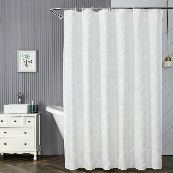 Waterproof Shower Curtain Fabric Polyester Cut Flower Hotel Bathroom Waterproof Liner for Moisture Protection and Easy Cleaning for Guest Rooms and Residential Baths Topliu