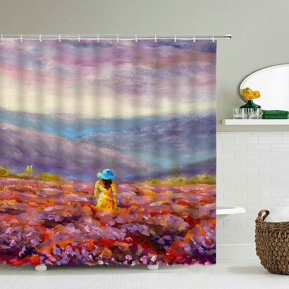 Waterproof Shower Curtain For Bathroom Scery Printing Bathtub Curtains Washable