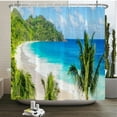 thumbnail image 1 of Waterproof Shower Curtain For Bathroom Sunny Sea Beach landscape Print Bathtub Curtains Polyester Bathroom Curtain with 12, 1 of 5