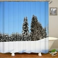 thumbnail image 1 of Waterproof Shower Curtain Forest Scenery Bathroom Home Decor Snow Scene Cedar Printed Polyester Fabric Curtain for Bathroom, 1 of 5