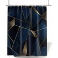 thumbnail image 1 of Waterproof Shower Curtain - Geometric Pattern Abstract Art Bathroom Curtains with Hooks,Gold Line Dark Blue Bathtub Curtain for Shower Stall,48x72 Inch, 1 of 6