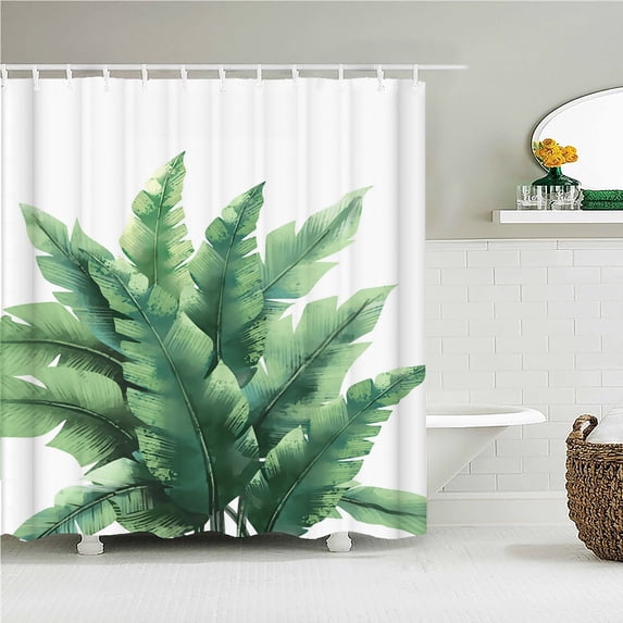 Waterproof Shower Curtain Green Plant leaf leaves Polyester Fabric 3D Printing Bathroom Curtains for Bathroom Decor with