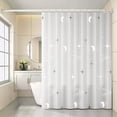 thumbnail image 1 of Waterproof Shower Curtain with Hooks, Polyester Bathroom Partition, Clear Thickened Fabric, Punch-Free Installation for Hotel Bathroom, Mold Mildew Resistant, Extra Long Liner with Reinforced Holes, 1 of 6
