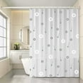 thumbnail image 1 of Waterproof Shower Curtain with Hooks, Polyester Bathroom Partition, Clear Thickened Fabric, Punch-Free Installation for Hotel Bathroom, Mold Mildew Resistant, Extra Long Liner with Reinforced Holes, 1 of 6