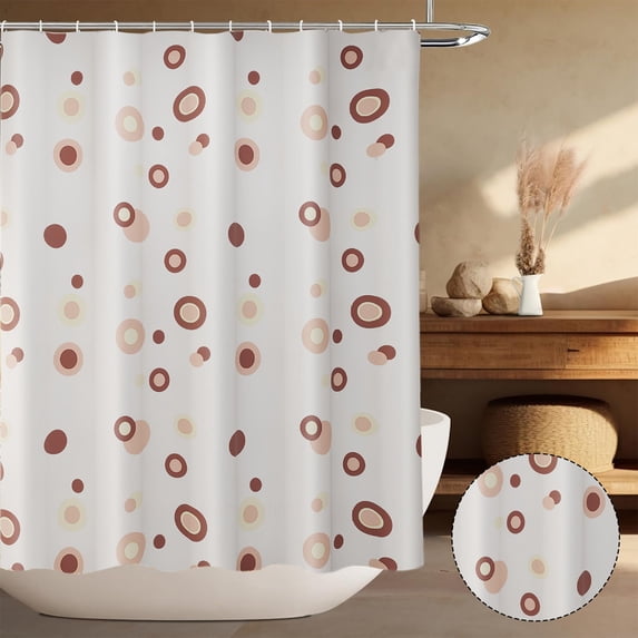 Waterproof Shower Curtain Liner with Hooks Bathroom Tub Enclosure No Grommets Needed - Machine Washable Polyester(Brown)