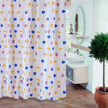 Waterproof Shower Curtain Long Fabric Shower Curtain Liner PEVA Bathroom Shower Curtain Liner with 12Hooks 71 x 79 inches