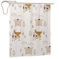 thumbnail image 1 of Waterproof Shower Curtain Polyester Fabric Shower Curtain With 12 Hooks Home Hotel Apartment Bathroom Shower Curtain 60x72in Iron Cute Cow Cartoon Cream, 1 of 1