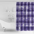 thumbnail image 1 of Waterproof Shower Curtain, Purple Checkered Polyester Fabric Bathroom Curtains with 12 Hooks, 36" W x 72" H, Vintage Watercolor Purple Plaid Quick-Drying Bathtub Curtain, 1 of 6