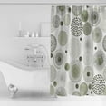 thumbnail image 1 of Waterproof Shower Curtain, Sage Green Black Polyester Fabric Bathroom Curtains with 12 Hooks, 72" W x 78" H, Watercolor Modern Geometric Abstract Art Quick-Drying Bathtub Curtain, 1 of 6