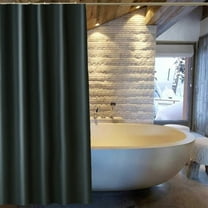 Waterproof Shower Curtain, Shower Curtain Liner with Hooks,No Need Punch Holes,for Bathroom, Dorm, Hotel, 71x31 Inches(Black)