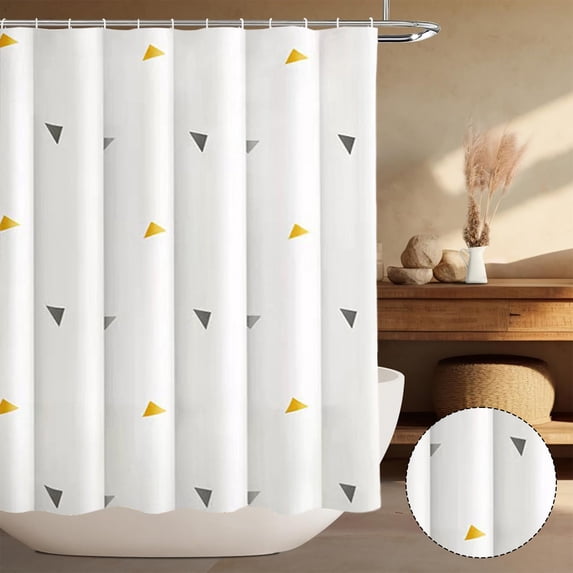 Waterproof Shower Curtain with Hooks Heavy Duty PEVA Bathroom Liner No Punching Needed for Home Hotel RV Bath Partition