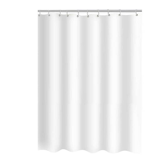 Waterproof Shower Curtain with Hooks, Thickened Long Plain Color Shower Curtains Suitable for Bathroom Inside Shower 70.87x47.24Inch White