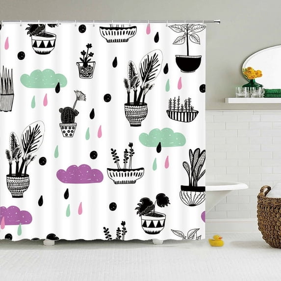 Waterproof Shower Curtains Bathroom Curtains Modern Simplicity Black White 3d Printing Bath Decoration 180*180cm Shower Curtain