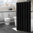 thumbnail image 1 of Waterproof Shower Curtains Polyester Fabric Shower Curtain with Liner Machine Washable Bathroom Curtain With Hooks ,Black,70.86*70.86", 1 of 7