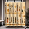 thumbnail image 1 of Waterproof Shower Curtains Set,African Woman Shower Curtain Bathroom, Brown African Tribe Vintage Artistic Style Shower Curtain Set,12 Hook,72x72 inch, 1 of 6