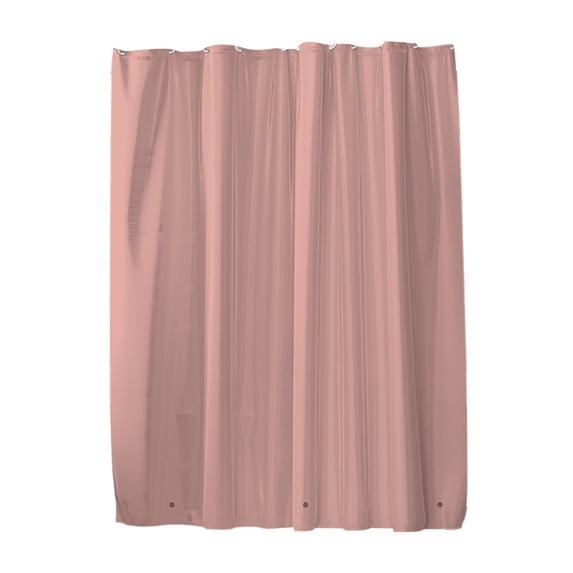 Waterproof Shower Liner Heavy Duty Bath Curtain Plastic Washroom Partition With 3 Bottom Magnets 12 Hooks 70x70 Inches Pink