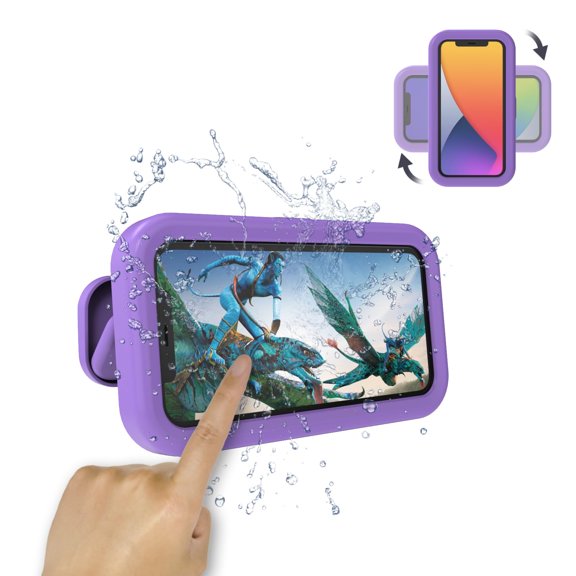 Waterproof Shower Phone Holder,360° Rotation Shower Phone Case, Angle Adjustable, Anti-Fog High Sensitivity,for Bathroom,Batheub, Kitchen Wall,Compatible with 4" - 6.8" Cell Phones