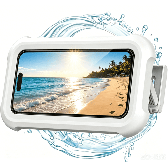Waterproof Shower Phone Holder with 480 Rotation, Anti-Fog Wall-Mount Phone Case, High-Sensitivity HD Touchscreen Shower Phone Mount for Bathrooms, Bathtubs, Compatible with 47" Phones