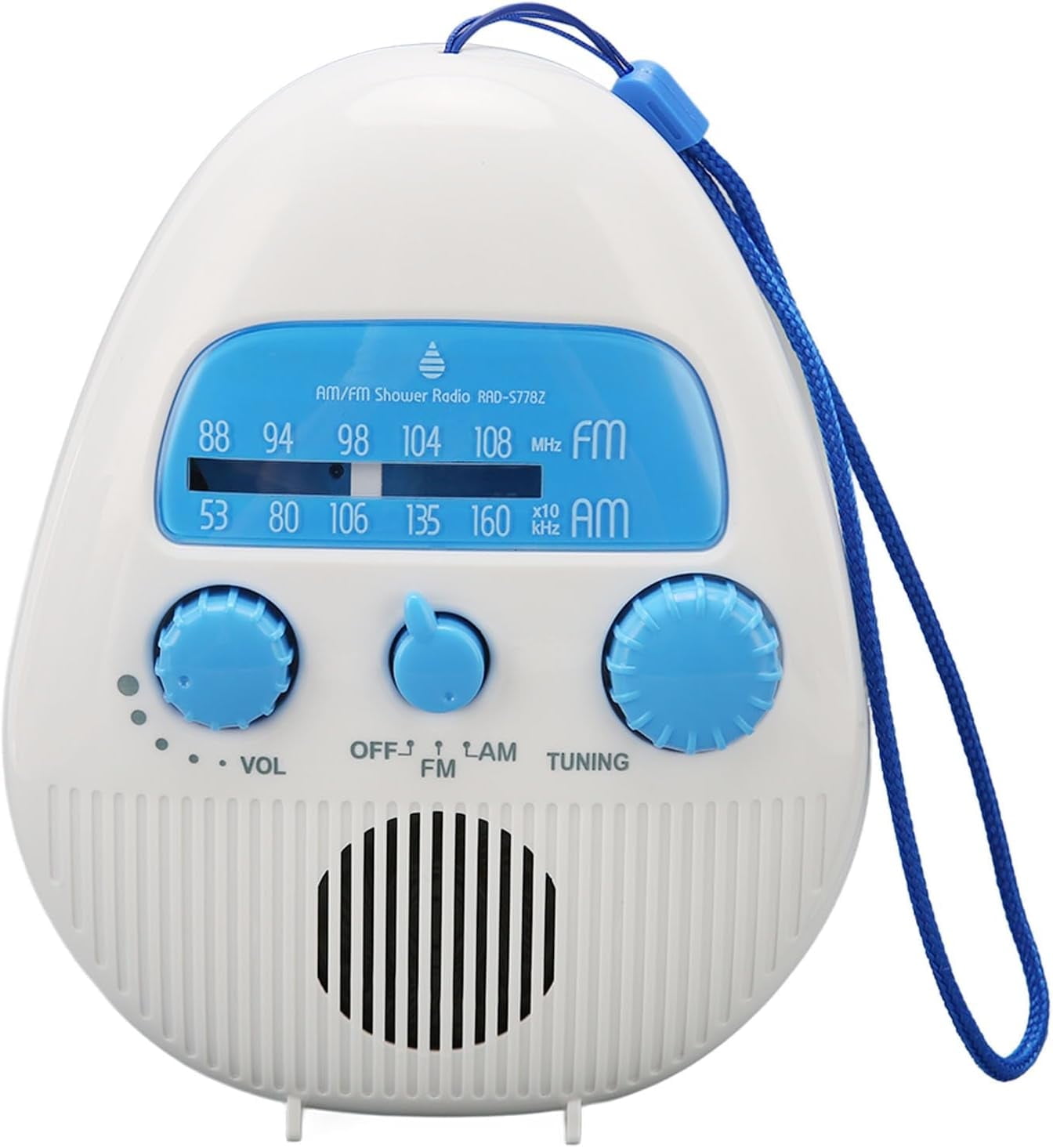 Waterproof Shower Radio, Portable AM/FM Bathroom Radio with Large Speaker for Crystal Clear Sound, Anti-Fog Design for Steamy Showers, Enjoy News & Music with Easy Knob Control.