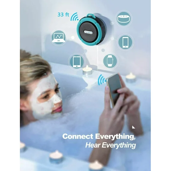 Waterproof Shower Speaker Bluetooth Mini Portable Stereo Speaker Resistant