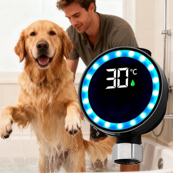 Waterproof Shower Water Temperature Gauge - Faucet-Mounted Measuring Tool, Easy-to-Read Bath Safety Gadget, Durable Plastic Temperature Monitor, Essential for Bathroom Safety & Daily Use, 2.7*3.6in