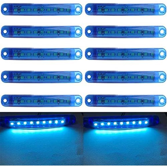 Waterproof Side Marker Lights, 10pcs Car Marker Lights 9SMD LED Side Indicators Lights Front Rear Position Lamps 12V for Auto Camper Van Truck Lorry