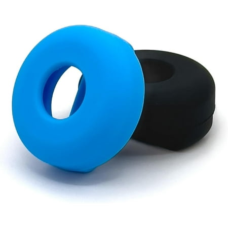 Waterproof Silicone AirTag Holder for Dog and Cat Collars: Soft-Touch Dog GPS Tracker, Apple AirTag Pet, Easy to Install Dog or Cat Collar AirTag Holder, Wearable (Black & Blue) [2 Pack]