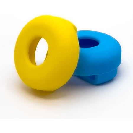 Waterproof Silicone AirTag Holder for Dog and Cat Collars: Soft-Touch Dog GPS Tracker, Apple AirTag Pet, Easy to Install Dog or Cat Collar AirTag Holder, Wearable (Blue & Yellow) [2 Pack]