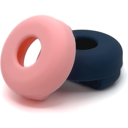 Waterproof Silicone AirTag Holder for Dog and Cat Collars: Soft-Touch Dog GPS Tracker, Apple AirTag Pet, Easy to Install Dog or Cat Collar AirTag Holder, Wearable (Midnight & Pink) [2 Pack]