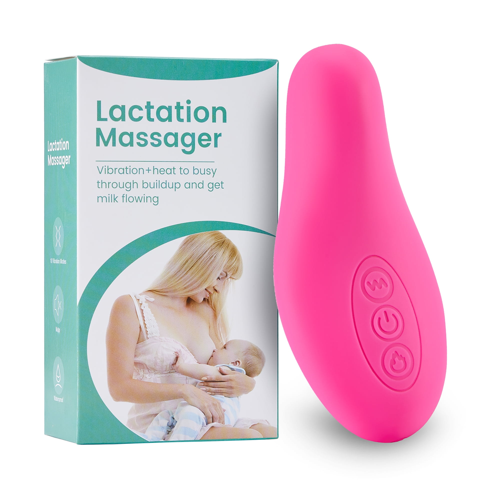 Bellababy Heat+ Vibration Lactation Massager (2 Packs),Relieve Ducts  Clog,Mastitis,Engorgement and Pain,Increase Milk Flow,6 Modes of  Vibration,3