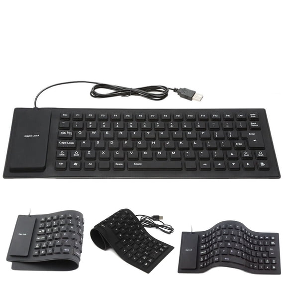 Waterproof Silicone Foldable Flexible USB Keyboard, Dustproof Roll-Up ...