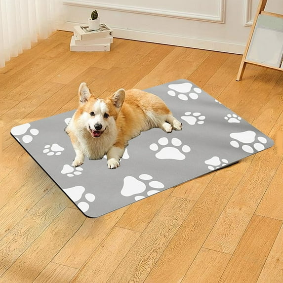 Waterproof Silicone Pet Food Mat - Non-Slip, Spill-Proof Feeding Mats for Floors, Raised Edge Design, Easy-to-Clean, Durable Flexible Rubber Mat for Dog & Cat Bowls