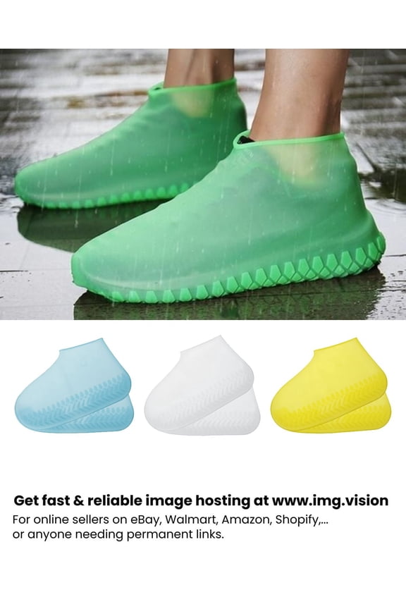 Waterproof Silicone Shoe Covers  Reusable Non-Slip Galoshes Rain Boot Protectors, Elastic Washable Footwear Shields for Rainy Days, Mud, Outdoor Camping, Gardening & Commuting (1 Pair)