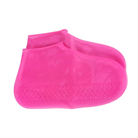 Waterproof Silicone Shoes Cover, Rubber Rain Shoe Covers Galoshes Reusable Overshoes Anti Slip Silicone Boot Cover for Women Men Kids Hiking Red Color L