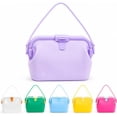 thumbnail image 1 of Waterproof Silicone Tote Bags, Women Foldable Leakproof Beach and Pool Handbag with Secure Closure, Washable Self-Standing, 1 of 10