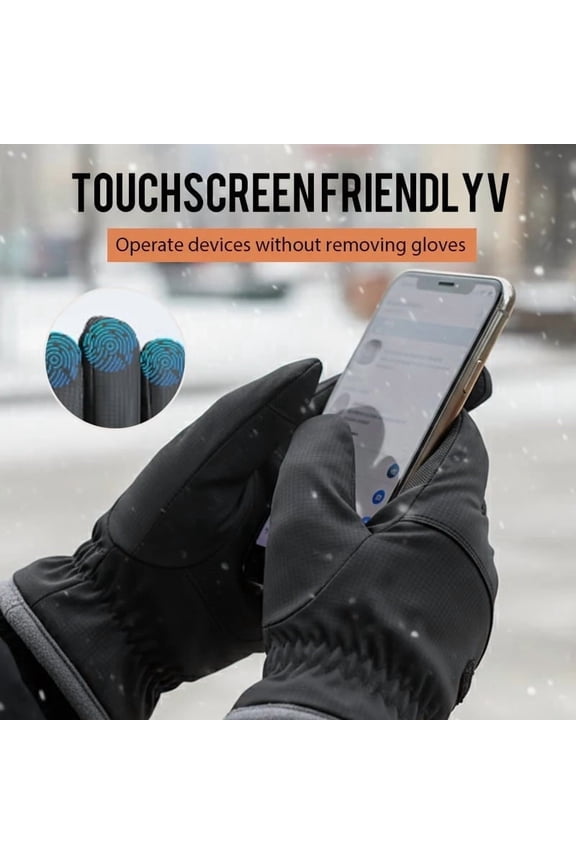 Waterproof Ski Gloves Men Women | Winter Thermal Touchscreen Snow Mitts | Insulated, Non-Slip Grip | Outdoor Skiing Snowboarding Warm Protection | Black, Various Sizes