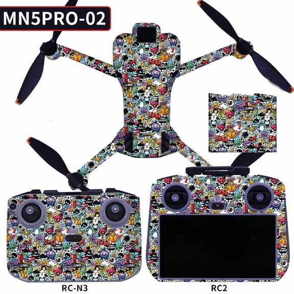 Remote Skin Decorative Sticker Kit for DJI Mini 5 Pro, Waterproof Skin Decal for ...
